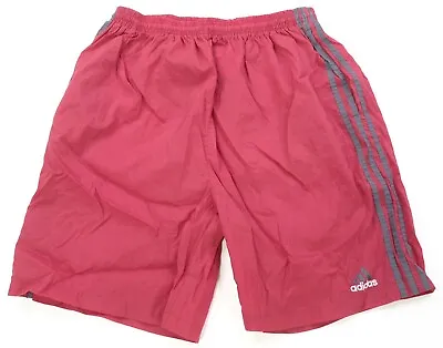 Rare Vintage ADIDAS Spell Out Trefoil Striped Athletic Shorts 2000s Red Size XL • $24.99