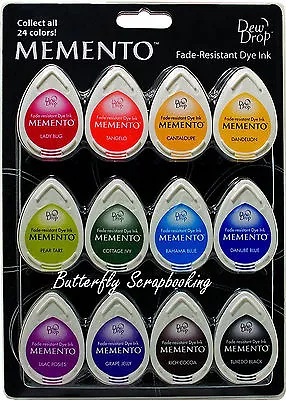 Memento Ink 12 Pack Fade Resistant Dye Ink Fine Details Tsukineko MD-012-100 NEW • $27.49