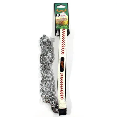 Gamewear Heavy-Duty MLB Leather 2.5mm Chain Dog Leash 3/4  X 4  (Medium) Orioles • $6.49