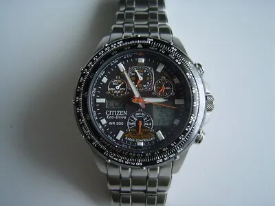 Citizen Men’s Eco-Drive Skyhawk A-T  WR200  S.Steel Pilot Bracelet Watch  U600 • £299.99