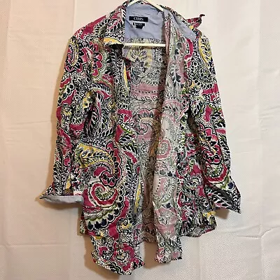 Vintage Blouse Womens Shirt Top Size 12 Multicoloured 100% Cotton Boho Paisley • $17.05