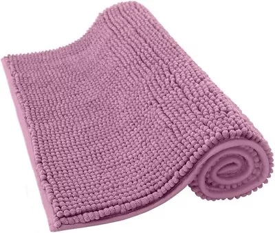 ANSIO® Bath Mat Non Slip 80 X 50cm Soft Microfiber Bath Mats - Lilac • £9.47