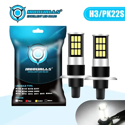 H3 LED Headlight Conversion Kit 100W 10000LM Fog Light 6000K Lamp Bulbs Power • $10.99