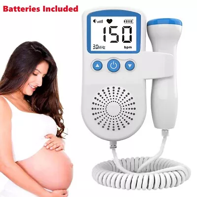 Baby Heart Beat Rate Monitor Ultrasonic Probe Prenatal Fetal Doppler Detector • £11.99