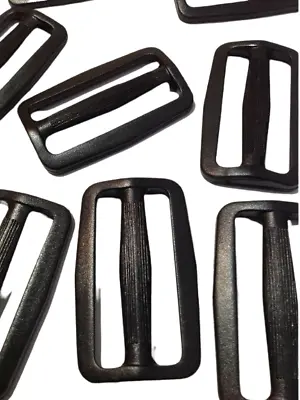 £1.89 • Buy 25mm Black Plastic Ladderlock Rucksack Type Slide Buckles For 1 Inch Webbing 
