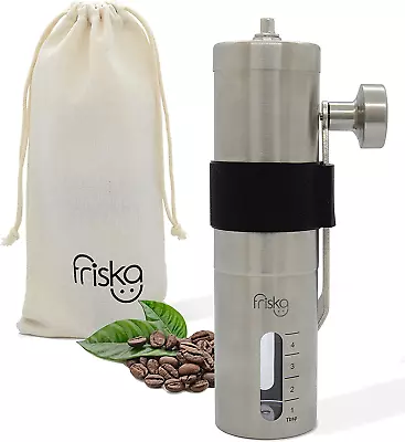 Manual Burr Coffee Grinder - Hand Coffee Grinder - Durable Portable Stainless St • $40.99