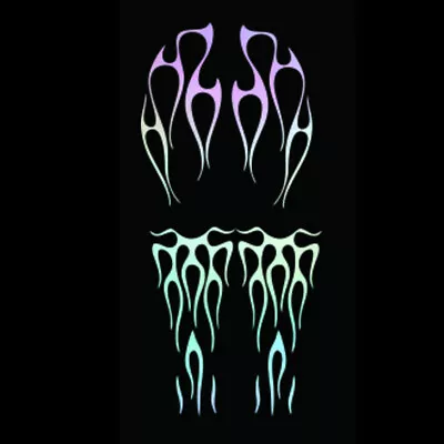 Motorcycle Stickers Holographic Flame Decoration Vinyl Decal Accessories 1 Set • $12.16
