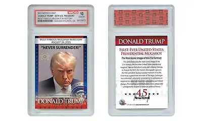 $49.43 • Buy DONALD TRUMP 45th President MAGA Official MUGSHOT Photo Trading Card GEM-MINT 10