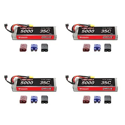 Venom 35C 3S 11.1V 5000mAh LiPo Hardcase Flat Pack Battery W/ UNI Plug X4 Packs • $399.96