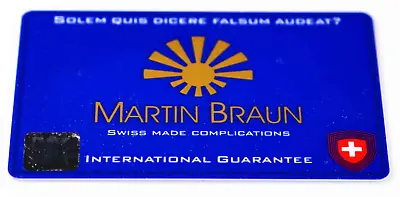 OEM Martin Braun Watch International Guarantee Warranty Card Blank ORIGINAL • $299