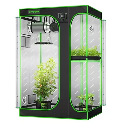 $237.49 • Buy VIVOSUN 2-in-1 Grow Tent 5x4FT 150x120x200cm High Reflective Mylar Multi-Chamber