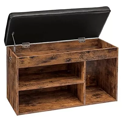 Shoe Storage Bench With Padded Cushion Entryway Bench With Flip-Open Storage... • $111.31