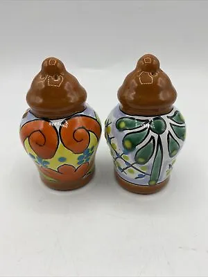 Talavera Salt And Pepper Shaker Cute Folk Art Mexican Pottery Kitchen Decor • $17.99