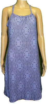 $19.99 • Buy PrAna Breathe Tank Dress Purple Geometric Print Athletic Shelf Bra Sz M FREESHIP