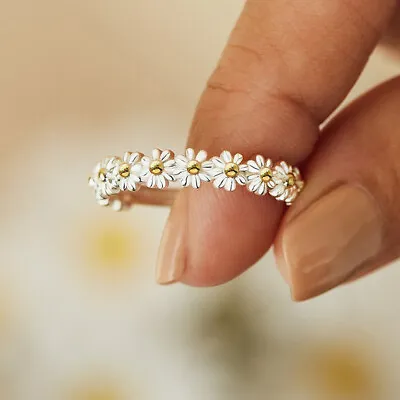 $11.96 • Buy Vintage Daisy Rings For Women Cute Flower Ring Adjustable Open Cuff RingsB~qk