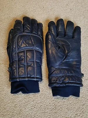 Vintage Conroy Blue Imported Leather Ski Gloves Men's Size Large Ships Free! • $29.99