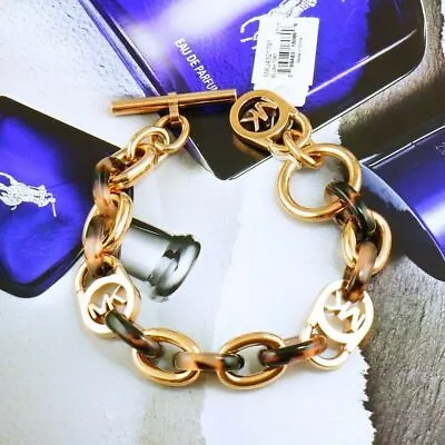 CLEARANCE! NWDF Michael Kors Tortoise Toggle Link Bracelet Rose Gold MKJ4321 • $39.99