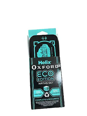 Helix Oxford School Maths Geometry Set In Tin Compass Protractor 15cm Ruler • £6