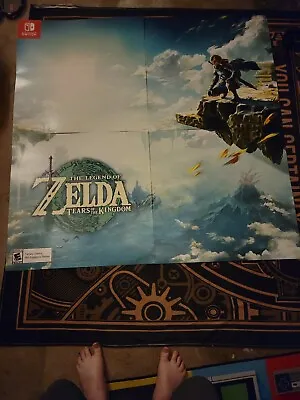 $290 • Buy Legend Of Zelda: Tears Of The Kingdom Gamestop Store Display Poster.