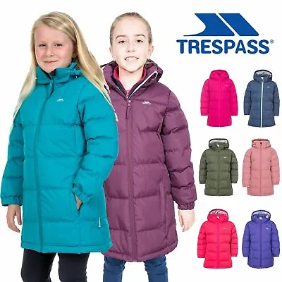 Trespass Tiffy Girls Puffa Jacket Childrens Padded School Coat Childs 2-12 Years • £18.95