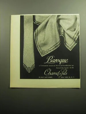 1958 Charvet Et Fils Baroque Tie And Handkerchief Advertisement • £18.99