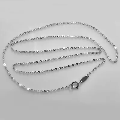 9ct White Gold Diamond Cut Hammered Trace Chain 45cm 18 . Made Italy. Gorgeous. • $119