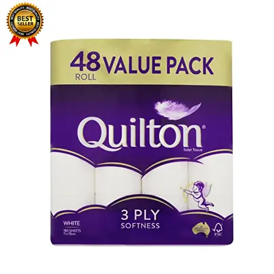 $27.25 • Buy Pack Of 48 Quilton Toilet Paper Tissue Rolls 3-Ply 180 Sheet Fast Ship