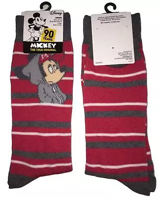 Men's Disney Mickey Mouse Wearing Hoodie Red Novelty Crew Socks Size 10-13 • $7.99