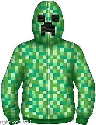 Minecraft Creeper Hoodie 4 5 6 7 8 10 12 14 16 Child Sweatshirt Jacket New • $49.99