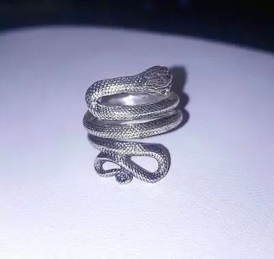 925 Sterling Silver Mystical Snake Wrap Ring (Size 7.5)! • $36.01