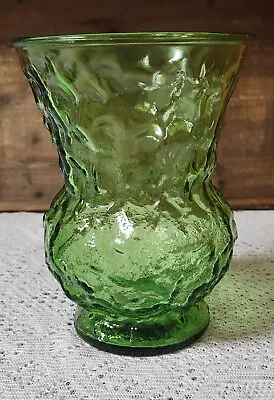 Large Vase Emerald Green Textured Glass  EO Brody Cleveland OH USA Flowers VTG • $15