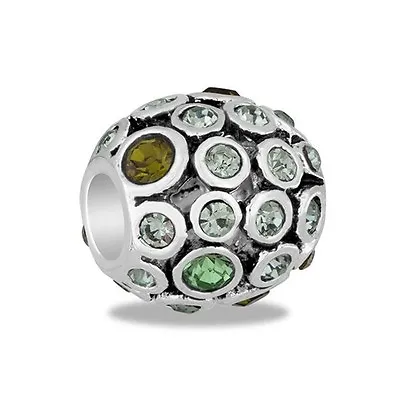 DaVinci Beads Green Cubic Zirconia Antiqued Globe Bead #DB72-8 • $8.90