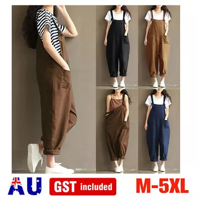 Women Loose Jumpsuit Oversize Baggy Overalls Strappy Harem Trousers Pants NEW! • $23.77