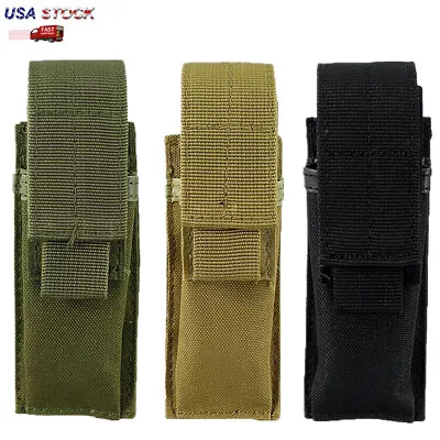 Tactical Molle Pouch Military Knife Sheath Case EDC Multitool Flashlight Holder • $7.98
