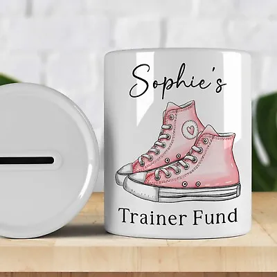 Personalised Trainer Fund Money Box Kids Money Box Savings Piggy Bank. Any Name • £8.99