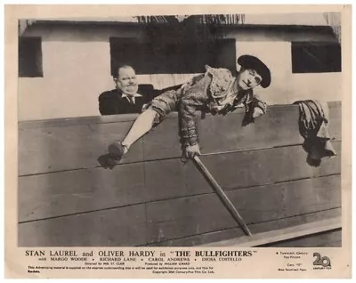 The Bullfighters Original Lobby Card Oliver Hardy Stan Laurel Matador Costume • £48.25