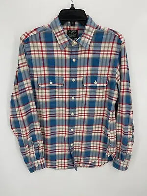J Crew Sporting Goods Shirt Mens Small Red Blue Plaid Long Sleeve Button Up • $17.05