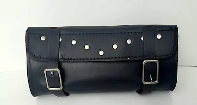 Motorcycle Leather Windshield Fork Bag Black Studded • $14.99