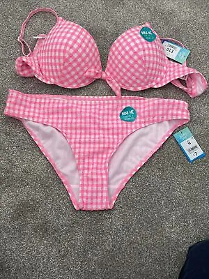 Ladies Matalan Pink Mini Me Check Bikini Size 14 Bnwto • £10.99