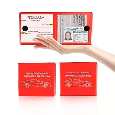 2x Large Car Registration And Insurance Holder Auto Essential Document Organizer • $10.98