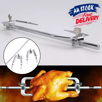 Stainless Steel Rotisserie Kit For BBQ Home Rotate Air Fryer Fork Accessories • $16.99