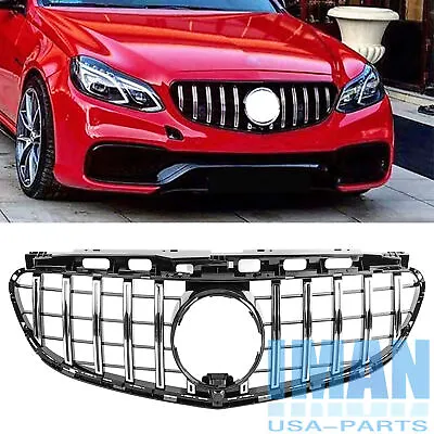 Chrome GT R Style Front Grille Bumper Grill For Mercedes W212 E300 E350 2014-16 • $74.99