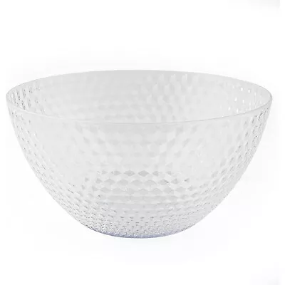 25cm Clear Salad Bowl Serving Fruit Container Picnic Camping • £8.50