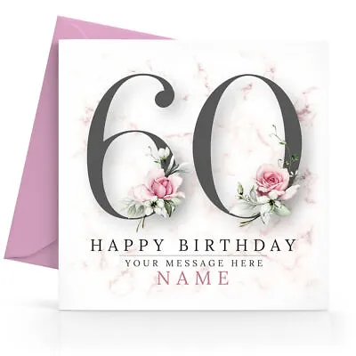 Personalised 60th Birthday Card Female Daughter Sister Friend Wife Mum Grandma • £2.95