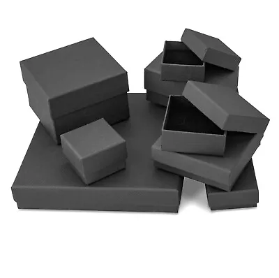 Black Matte Finish Card Gift Boxes For Jewellery Ring Bracelet Various Sizes • £37.25