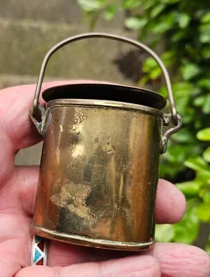 Vintage 19th Century Brass Novelty Milk Can Ink Well • £3.35