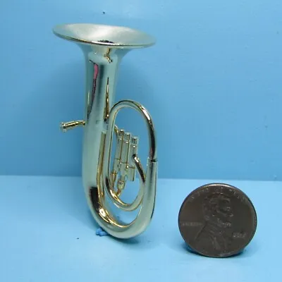 Dollhouse Miniature Brass Musical Instrument Tuba With Case B0577 • $17.09