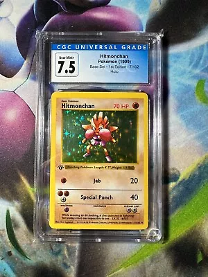 Pokémon CGC 7.5 - Hitmonchan 1st Edition Base Set Shadowless Holo 7/102 REGRADE* • $117.50