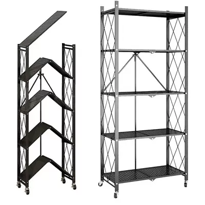 5 Tier Wire Shelving Unit Heavy Duty Adjustable Metal Shelf Storage Rack Chrome • $99.59