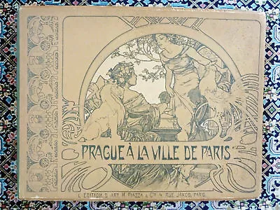 Alphonse Mucha - Original / Vintage - Prague A La Ville De Paris - 1900 • $2300